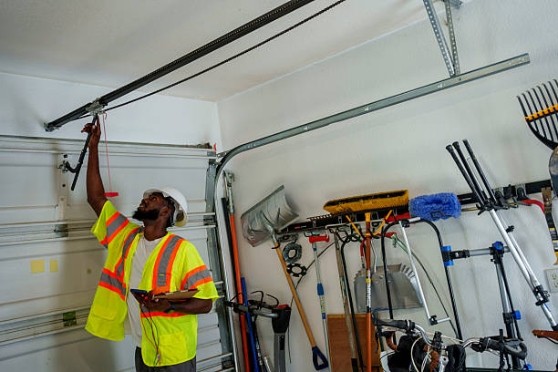 Professional Garage Door Panel Replacement technician working in Pleasanton, TX